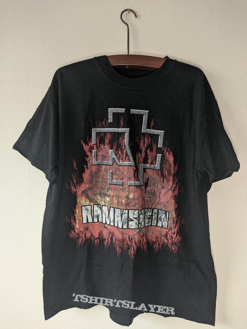 Early 00&#039;s Rammstein logo shirt XL