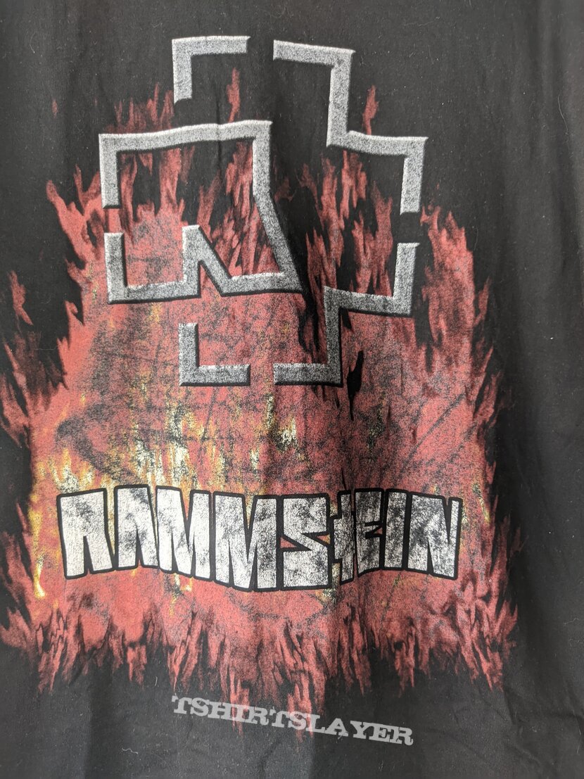 Early 00&#039;s Rammstein logo shirt XL