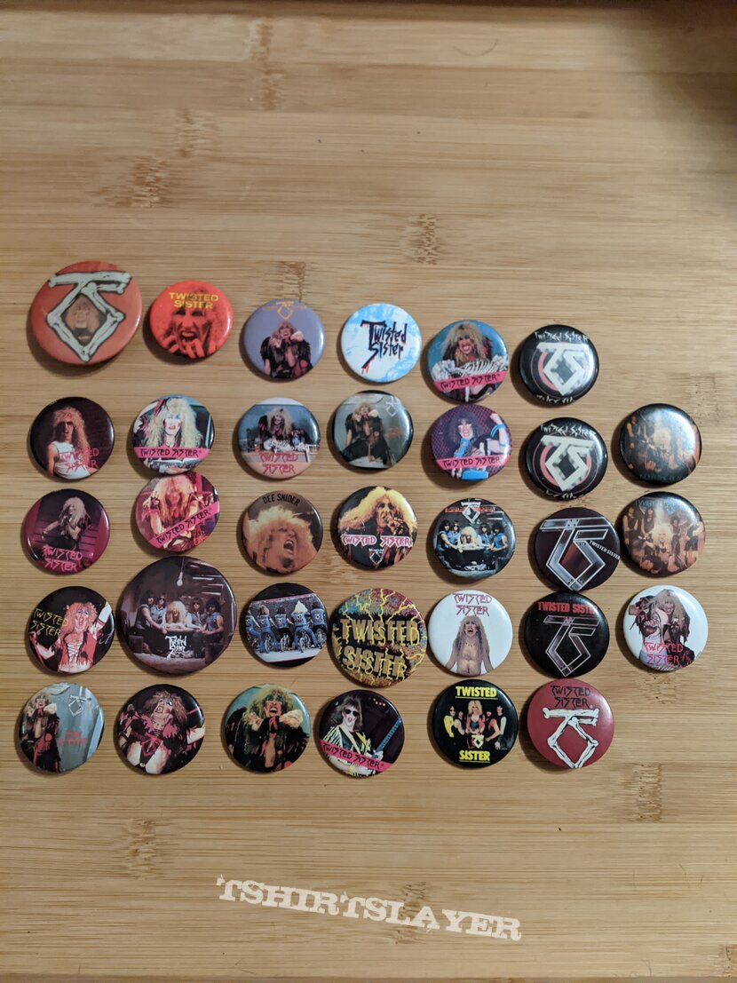 Twisted Sister buttons