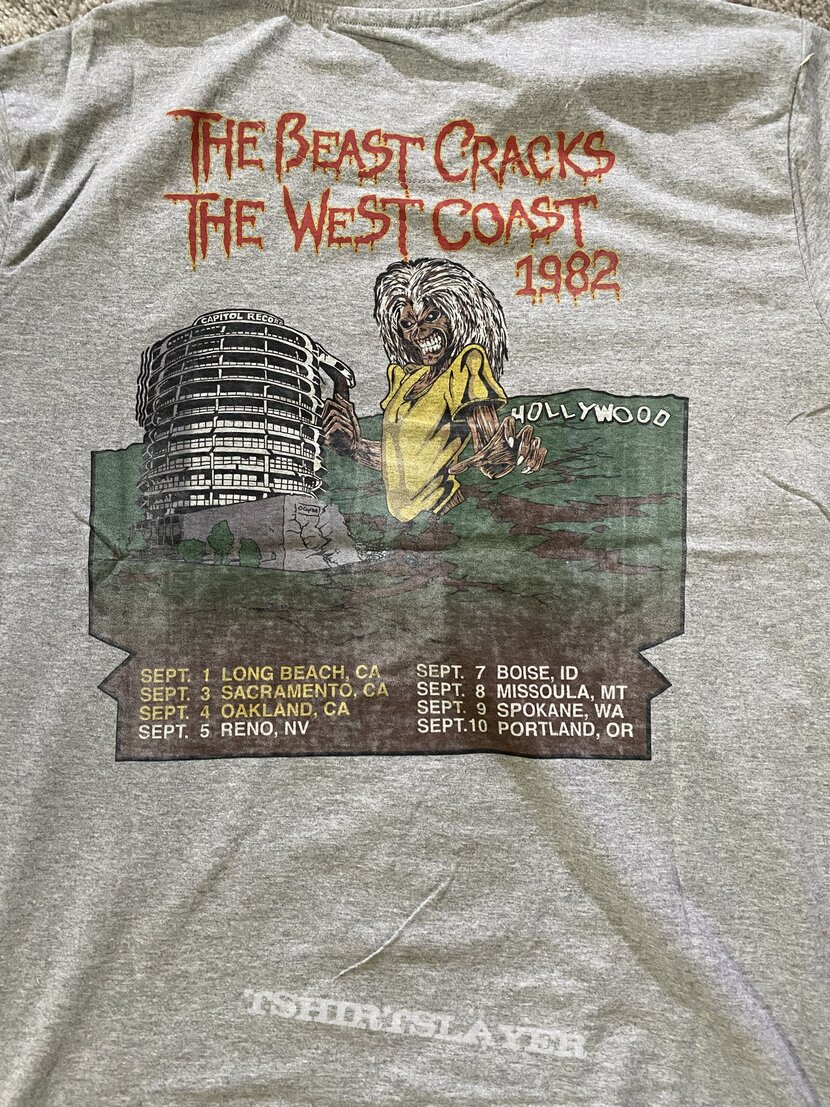 Iron Maiden Remastered The Beast Cracks the West Coast Tee 2022 
