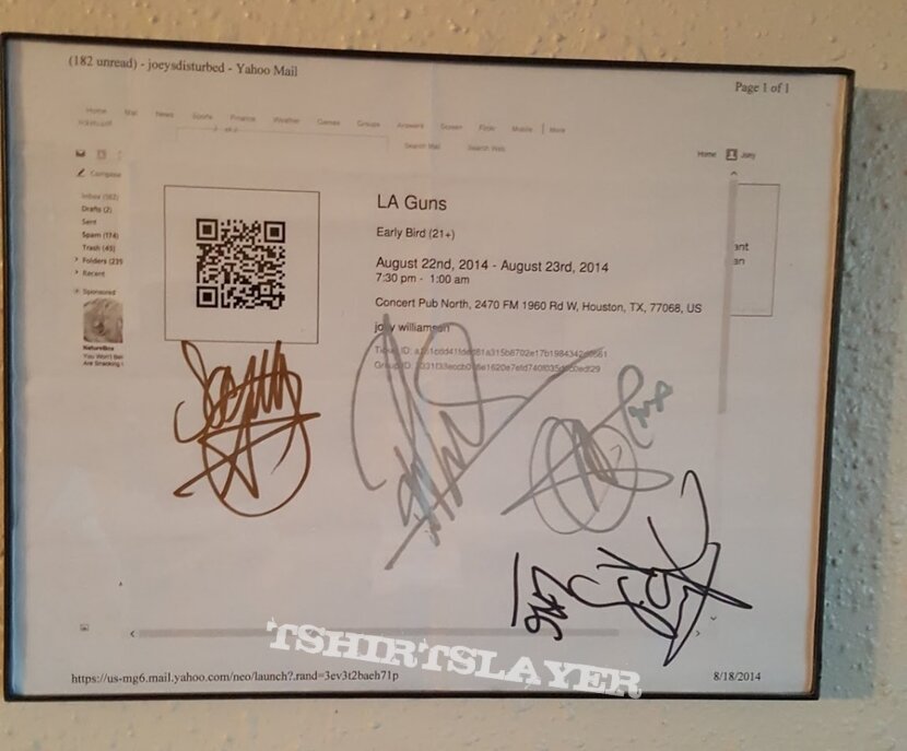 La Guns Signed ticket from show in Houston