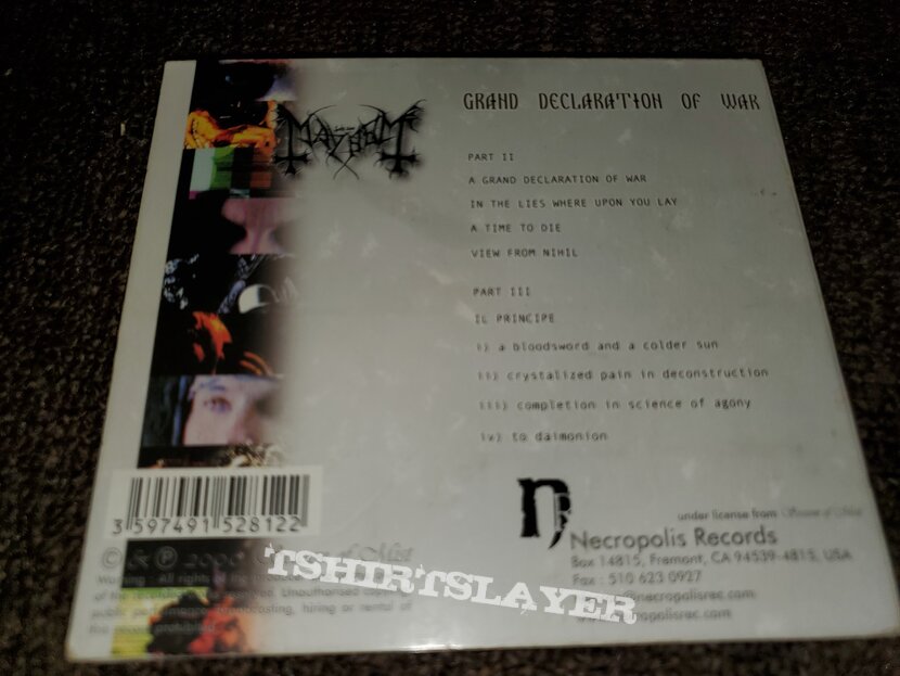 Mayhem Grand Declaration of War (CD digipak)