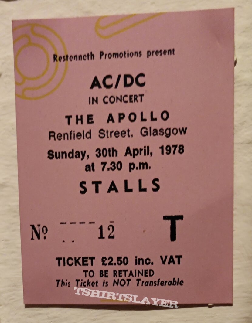 AC/DC Ticket Reproduction - Glasgow