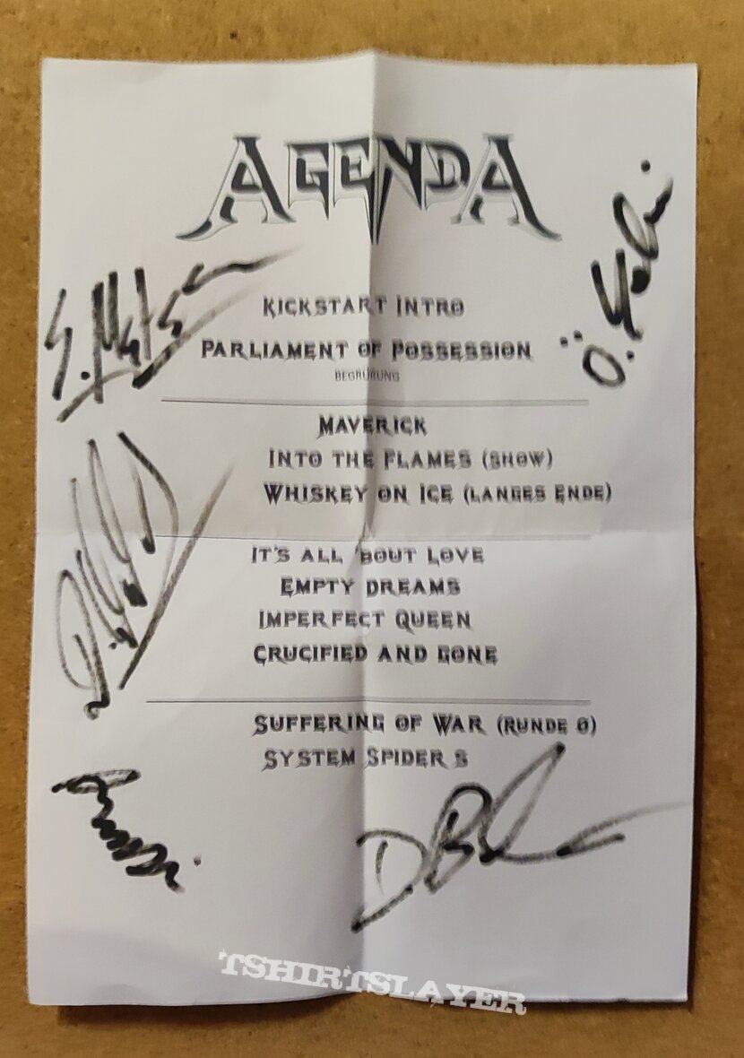 Agenda Setlist - 7th March 2020