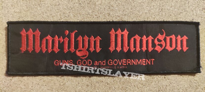 Marilyn Manson Patch - Guns, God and Government Stripe 