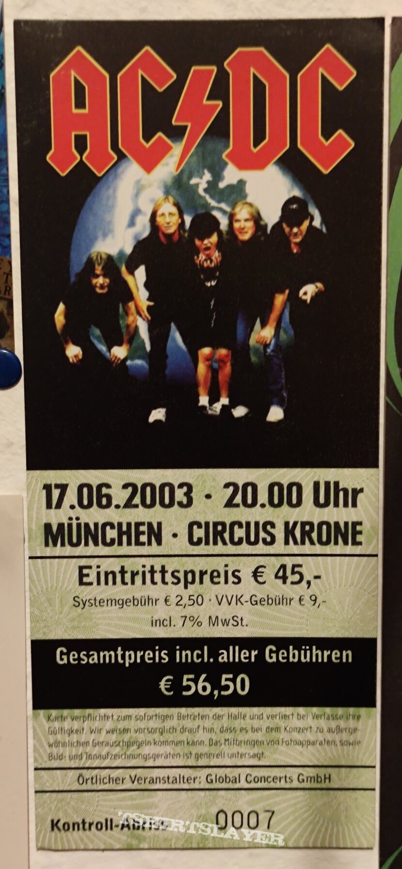 eksekverbar kurve Ørken AC/DC Ticket Reproduction - München 2003 | TShirtSlayer TShirt and  BattleJacket Gallery