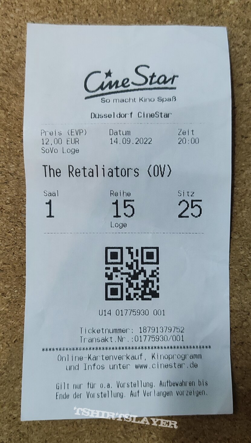 Mötley Crüe Cinestar Ticket - The Retaliators