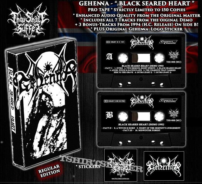GEHENNA - Black Seared Heart - Numbered Pro Tape limited + Sticker (Regular Edition)
