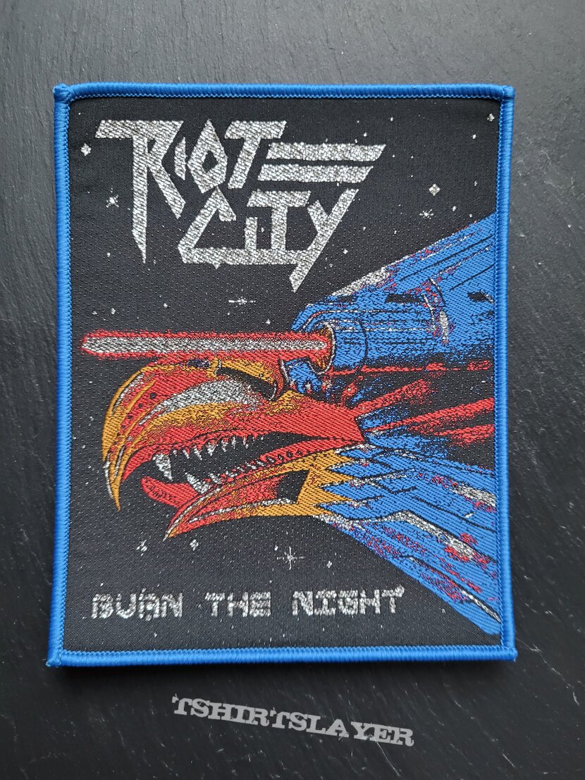 Riot City - Burn the Night - Patch, Blue Border