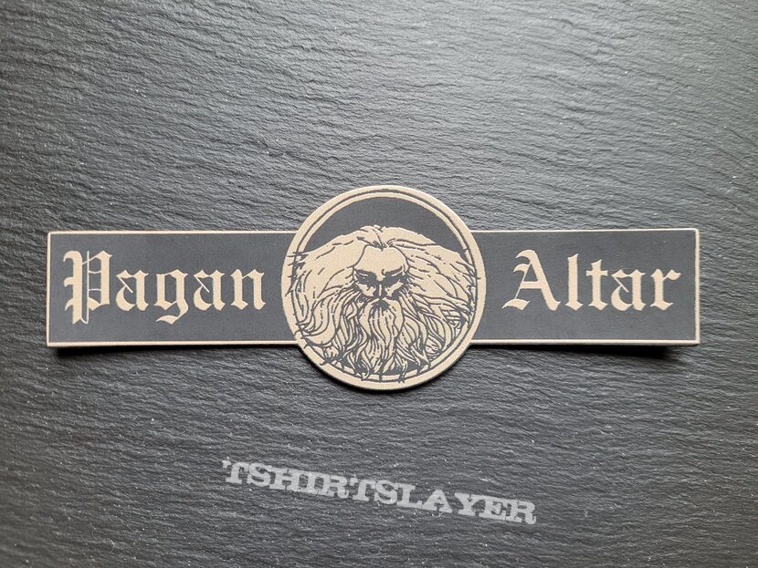 Pagan Altar - Logo - Faux Leather Patch, Beige Border Pagan Altar - Logo - Faux Leather Patch, Beige Border