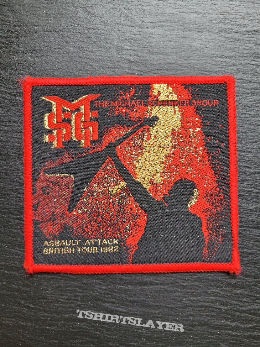 MSG - Assault Attack British Tour 1982 - Patch, Red Border MSG - Assault Attack British Tour 1982 - Patch, Red Border
