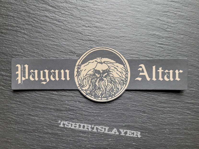 Pagan Altar - Logo - Faux Leather Patch, Black Border
