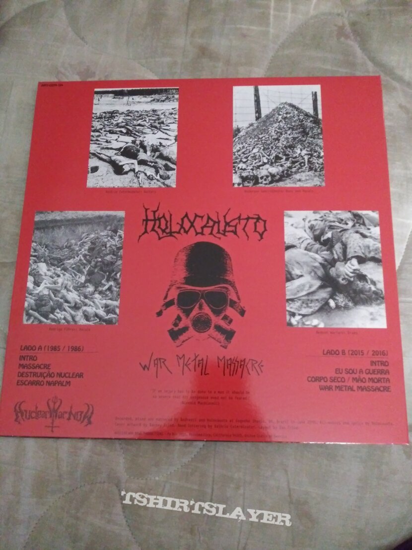 Holocausto war metal massacre lp red vinyl insert + 24×24 poster