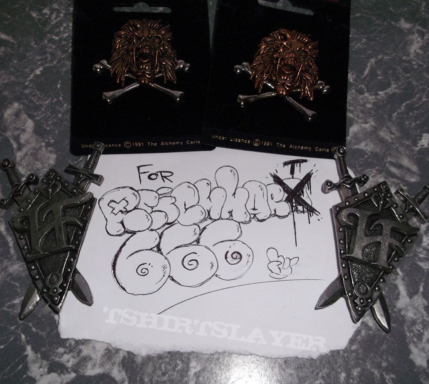 ONLY FOR REVIEW!!! Iron Maiden &amp; HammerFall - Pins - for Reichhart666