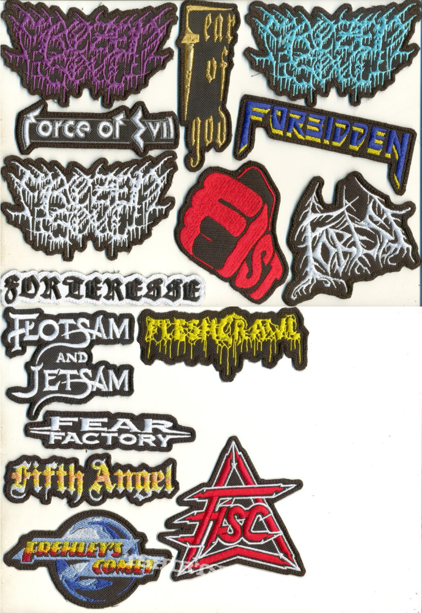 Fear Factory Small Embroidered Patches - &quot;F&quot;