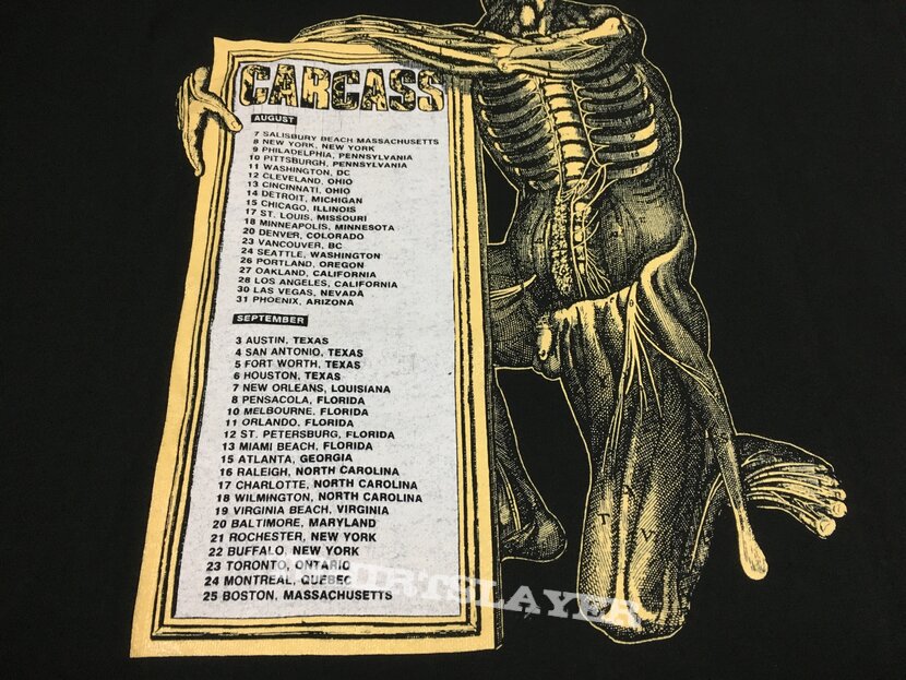CARCASS 1992 US Tour Long Sleeve TShirtSlayer TShirt and BattleJacket