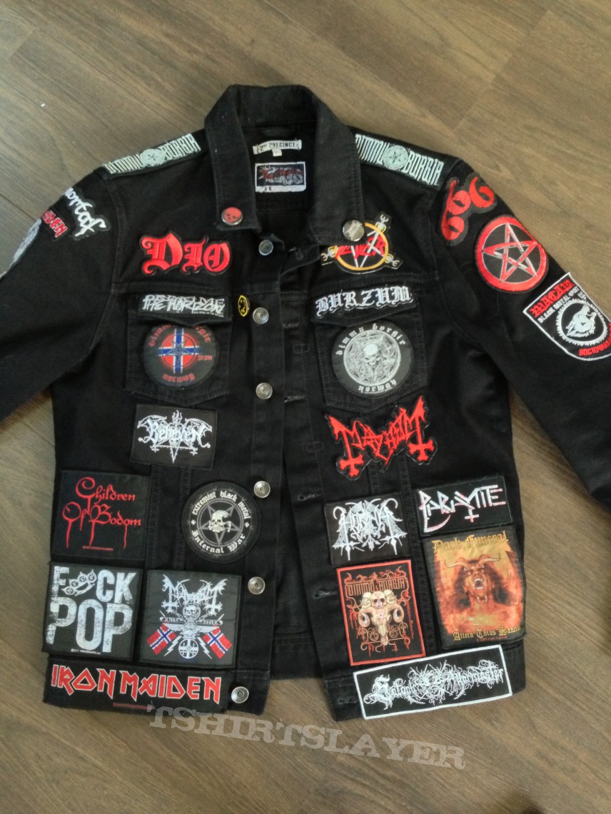 black denim battle jacket