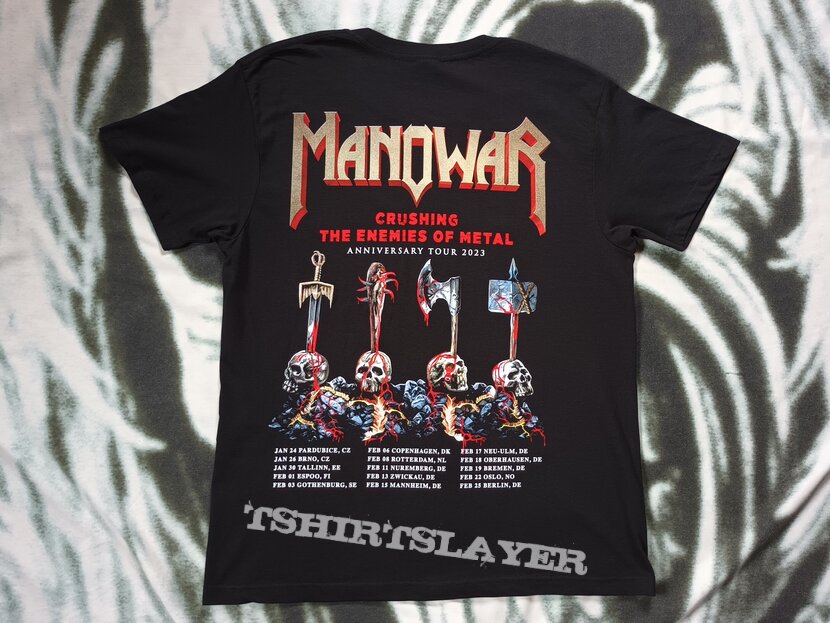Manowar &#039;Crushing The Enemies Of Metal&#039; Anniversary Tour 2023 Shirt
