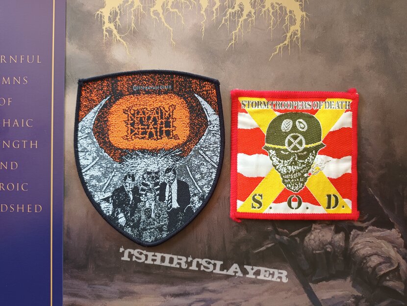 Napalm Death and S.O.D. patches
