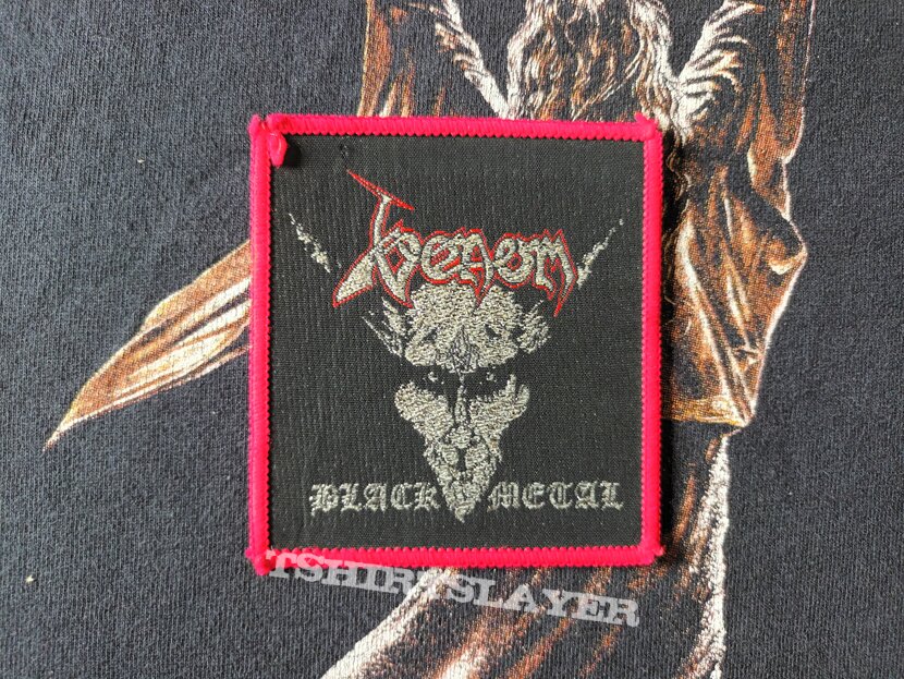 Venom Black Metal Red Border Patch