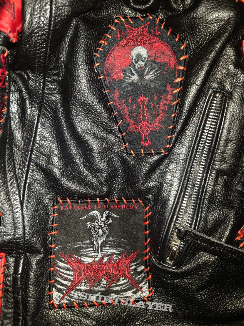 Gorgoroth Black and Red Leather battle jacket