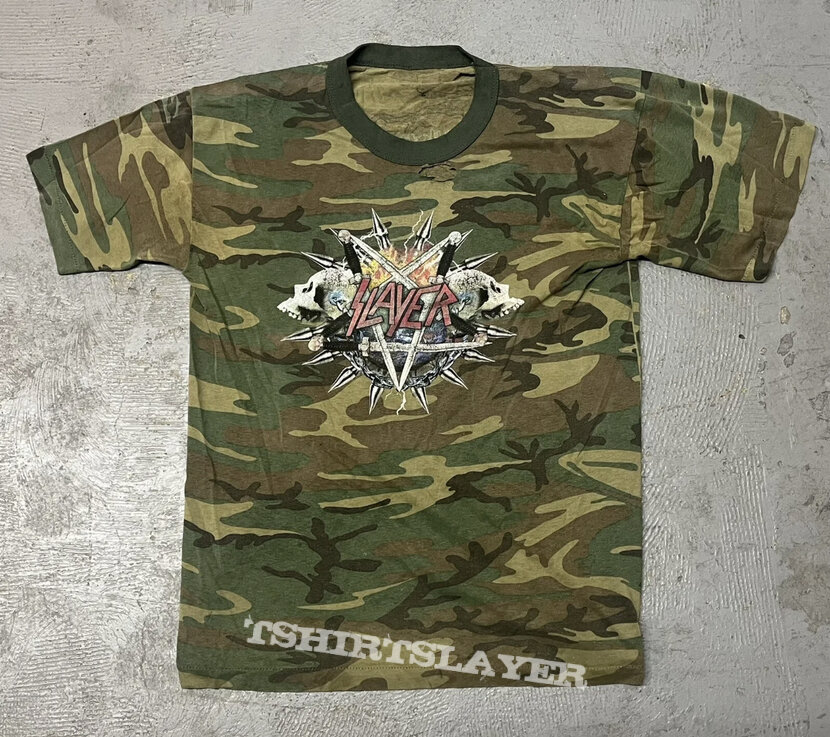 Slayer unholy alliance large camo tour shirt
