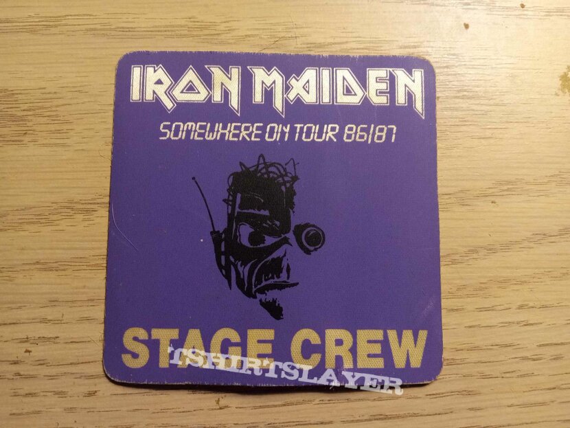 Iron Maiden Somewhere On Tour 86/87 Stage Crew Pass Sticker