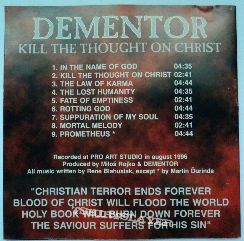 CD Dementor  - Kill The Thought On Christ / first press