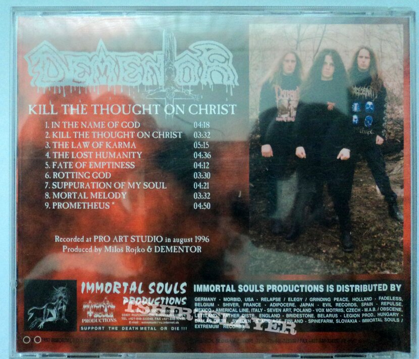 CD Dementor  - Kill The Thought On Christ / first press