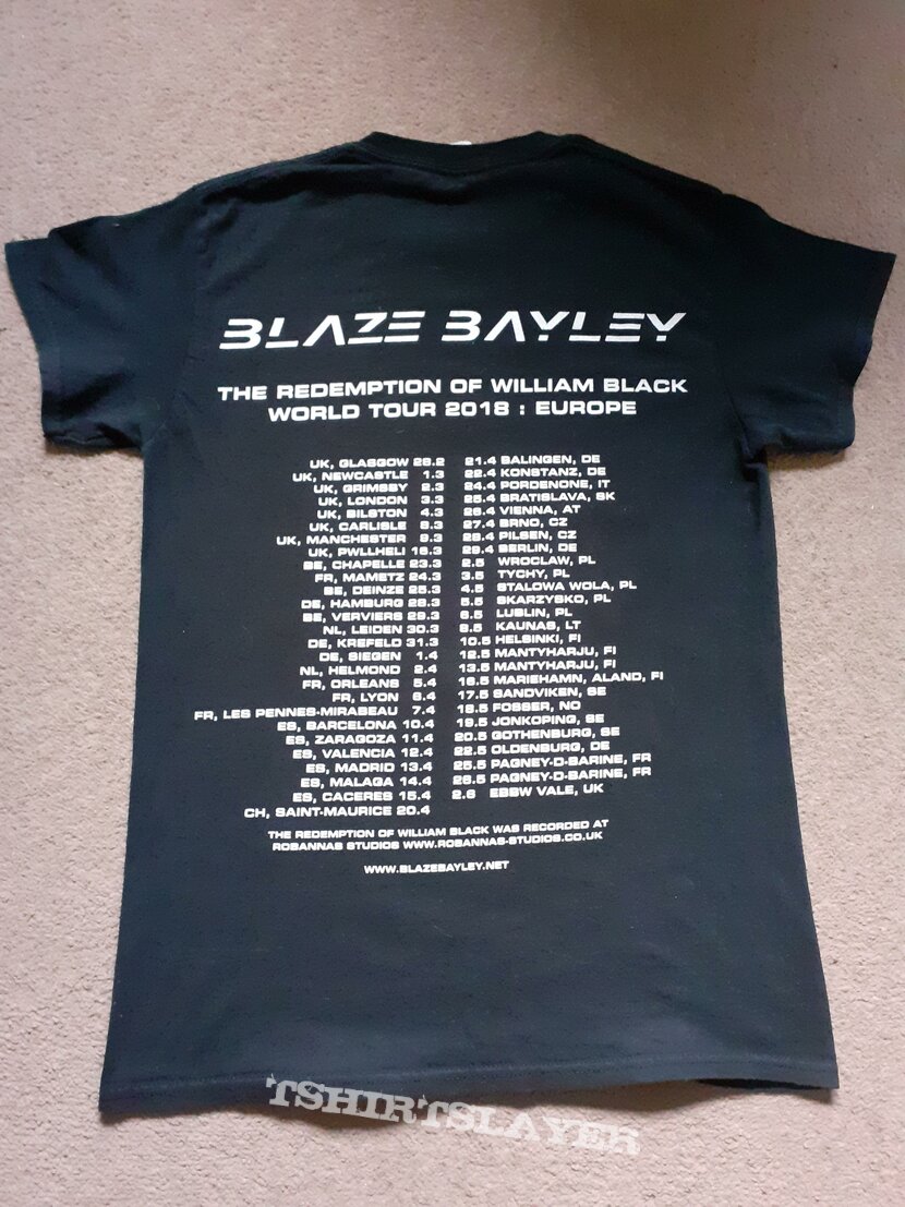 Blaze Bayley Redemption of William Black Tour 2018 T-shirt 