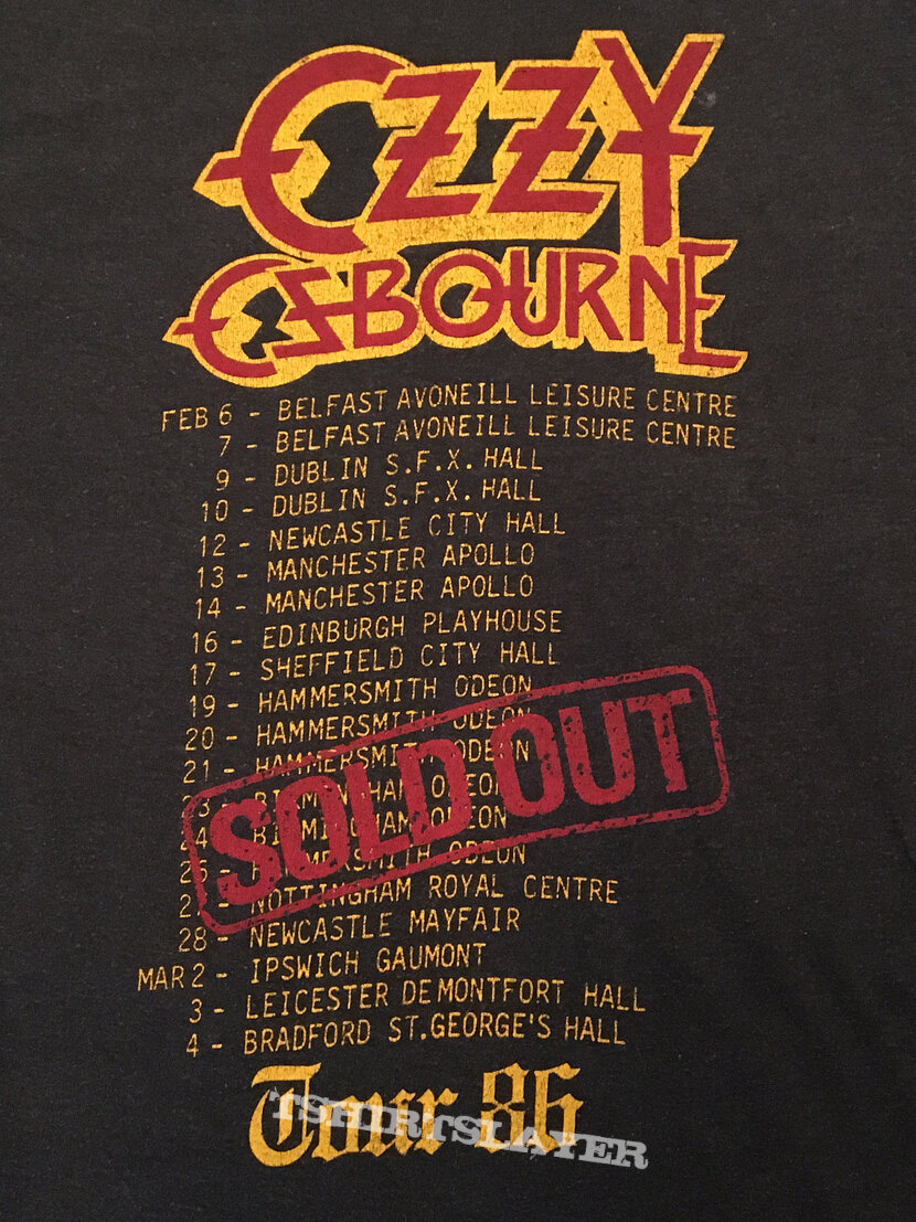 Ozzy Osbourne Ultimate Sin UK tour shirt