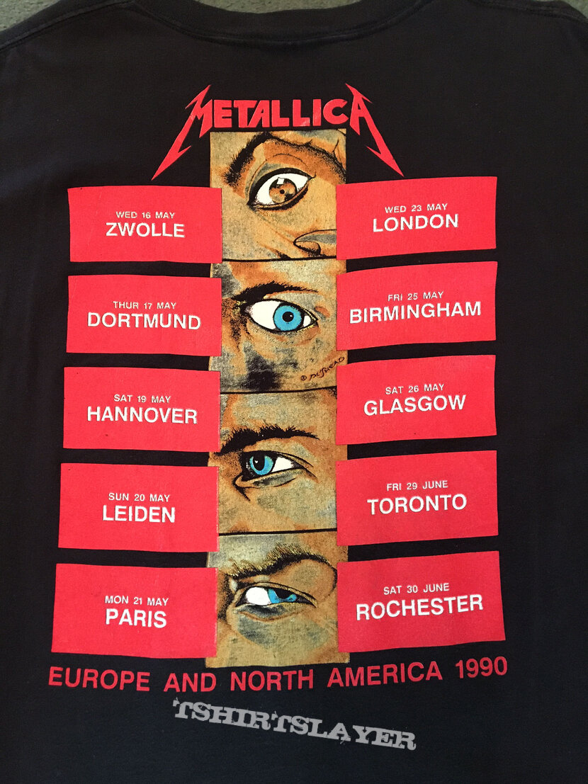 Metallica Europe &amp; North America tour 1990 shortsleeve