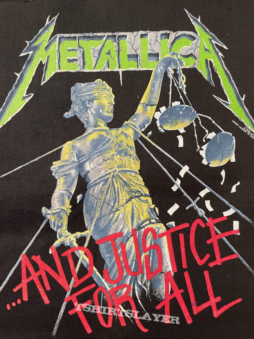 Metallica 1988 back patch and justice for all 