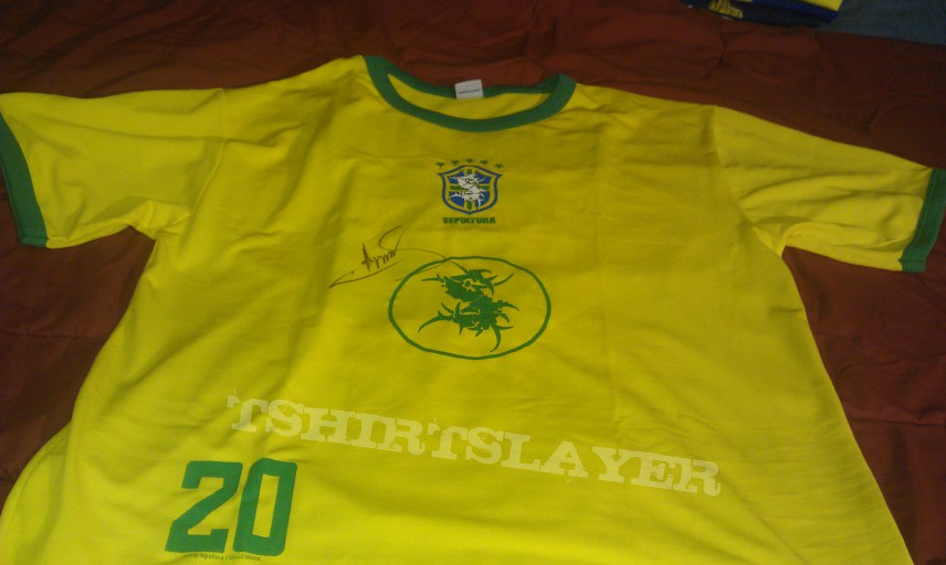 Sepultura football shirt signed by Andreas | TShirtSlayer TShirt and  BattleJacket Gallery