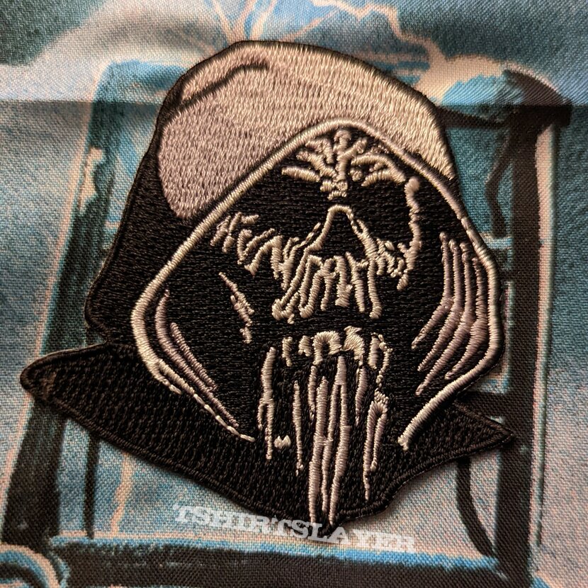 Hooded Menace woven logo patch + a Tombs of the Blind Dead embroidered patch