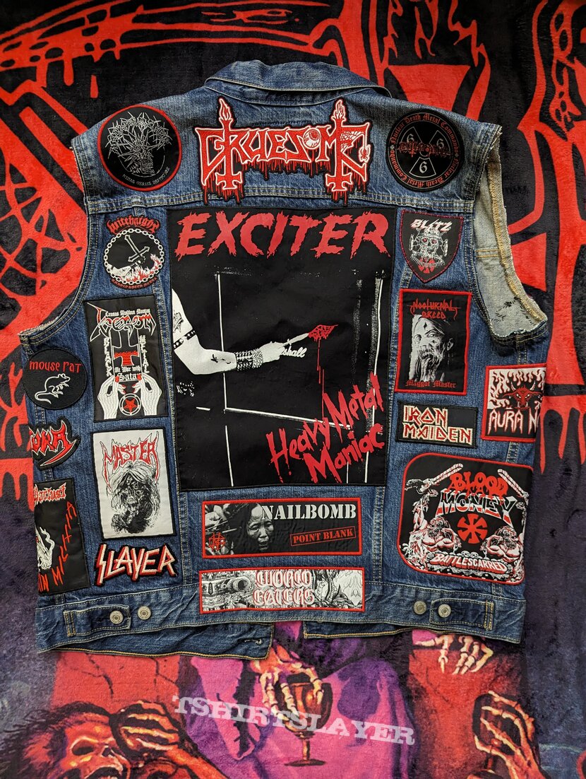 Exciter Black White &amp; Red patches vest