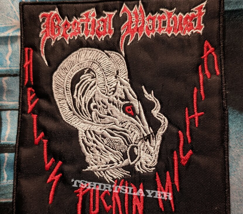 Bestial Warlust - Hell's Fuckin' Militia embroidered patch | TShirtSlayer  TShirt and BattleJacket Gallery