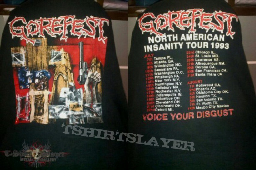 TShirt or Longsleeve - Gorefest - North American Insanity Tour 93