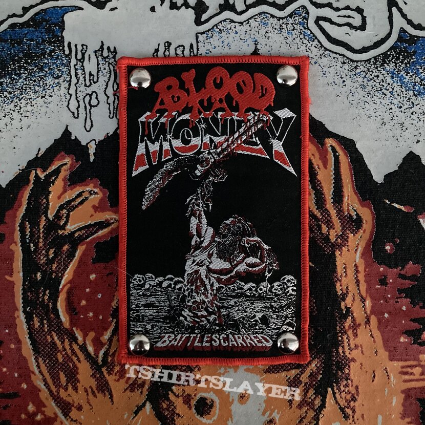 Blood Money - Battlescarred woven patch (red border) | TShirtSlayer ...