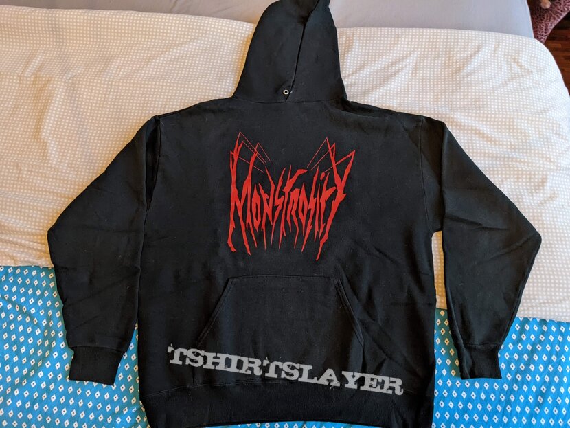 Monstrosity 1999 All Souls Consumed tour hooded sweater Red Logo