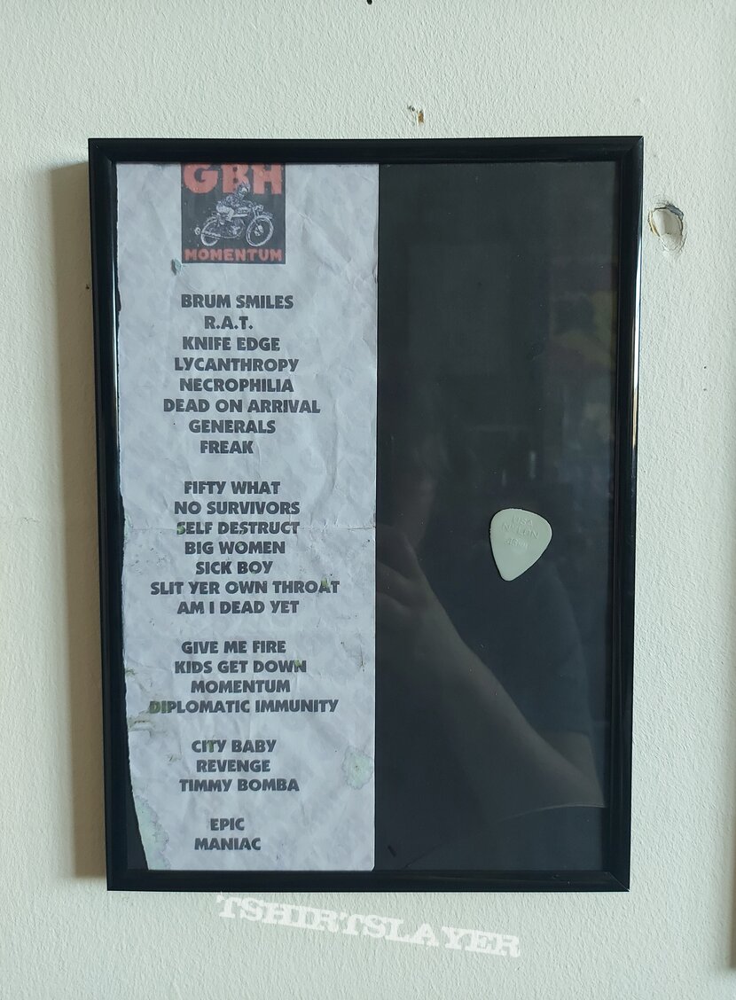 GBH setlist and pick 