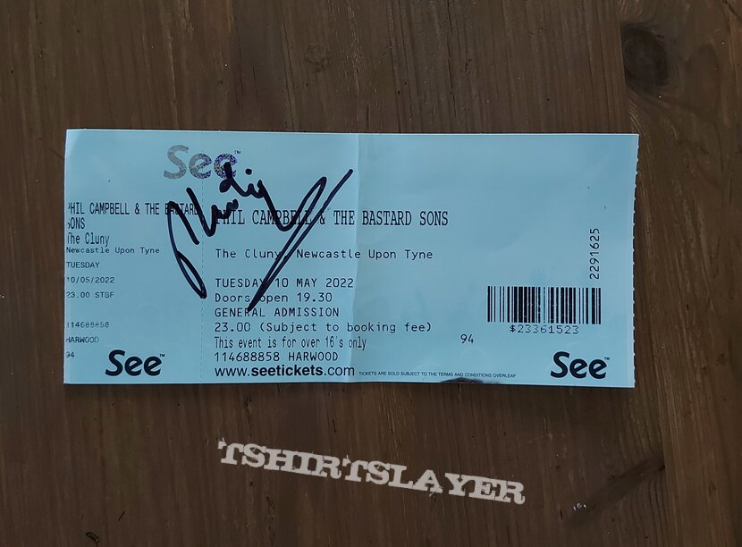 Phil Campbell And The Bastard Sons Signed ticket stub