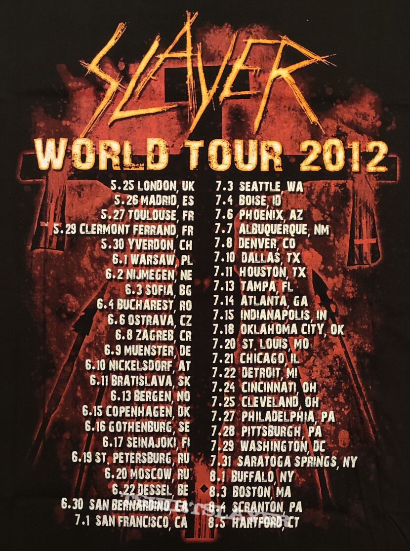 Slayer - World Tour 2012 - T-Shirt