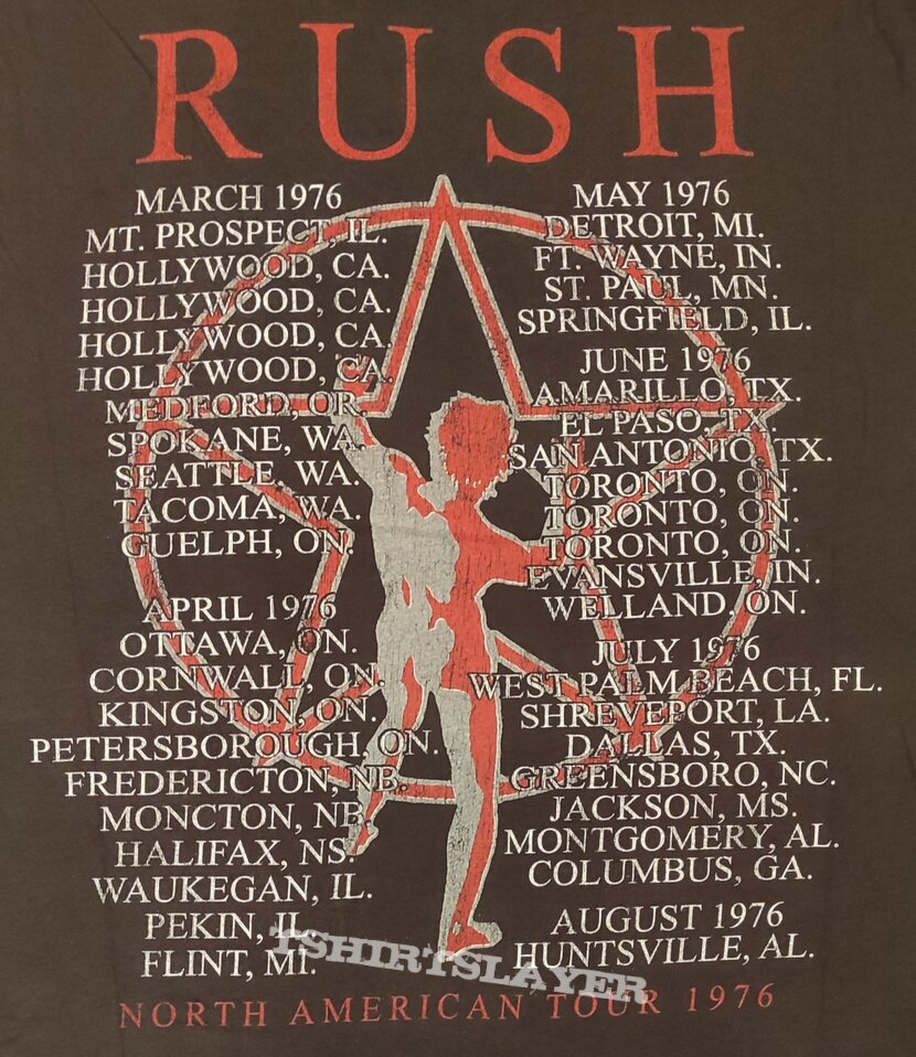 Rush - North American Tour 1976 - T-Shirt Reprint | TShirtSlayer