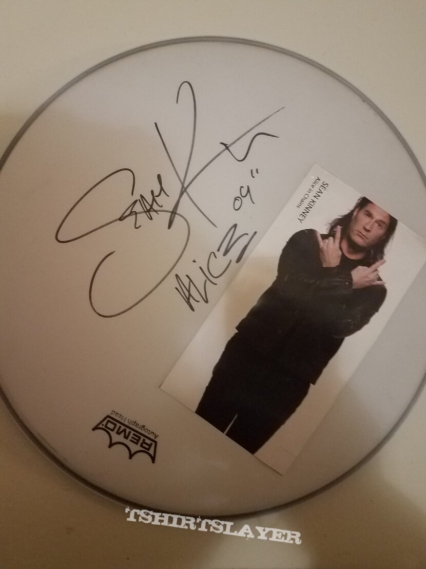 Alice In Chains Signed drumhead by Sean Kinney | TShirtSlayer TShirt and  BattleJacket Gallery