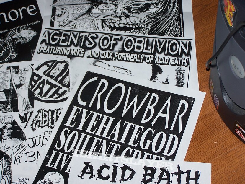 Acid Bath N.O.L.A. metal scene flyers