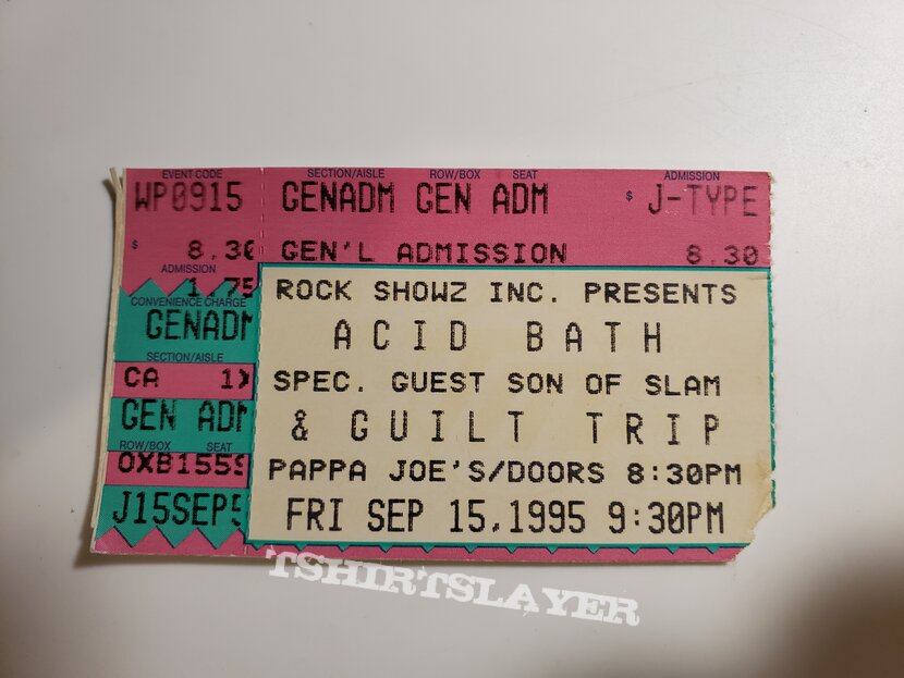 Acid Bath concert ticket 