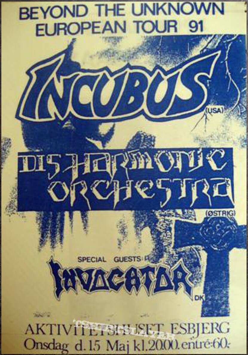 Incubus 1991 Tour flyer_Esbjerg, Aktivitetshuset