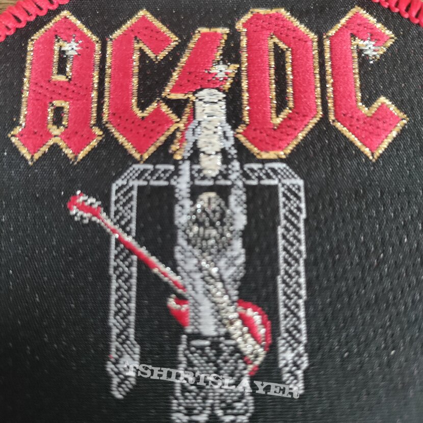 AC/DC Flick of the switch - round patch red border 