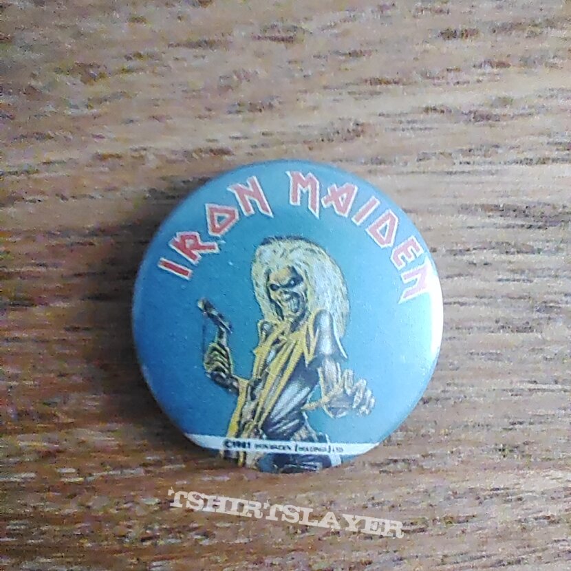 Iron Maiden Killers 25mm badge - blue background 